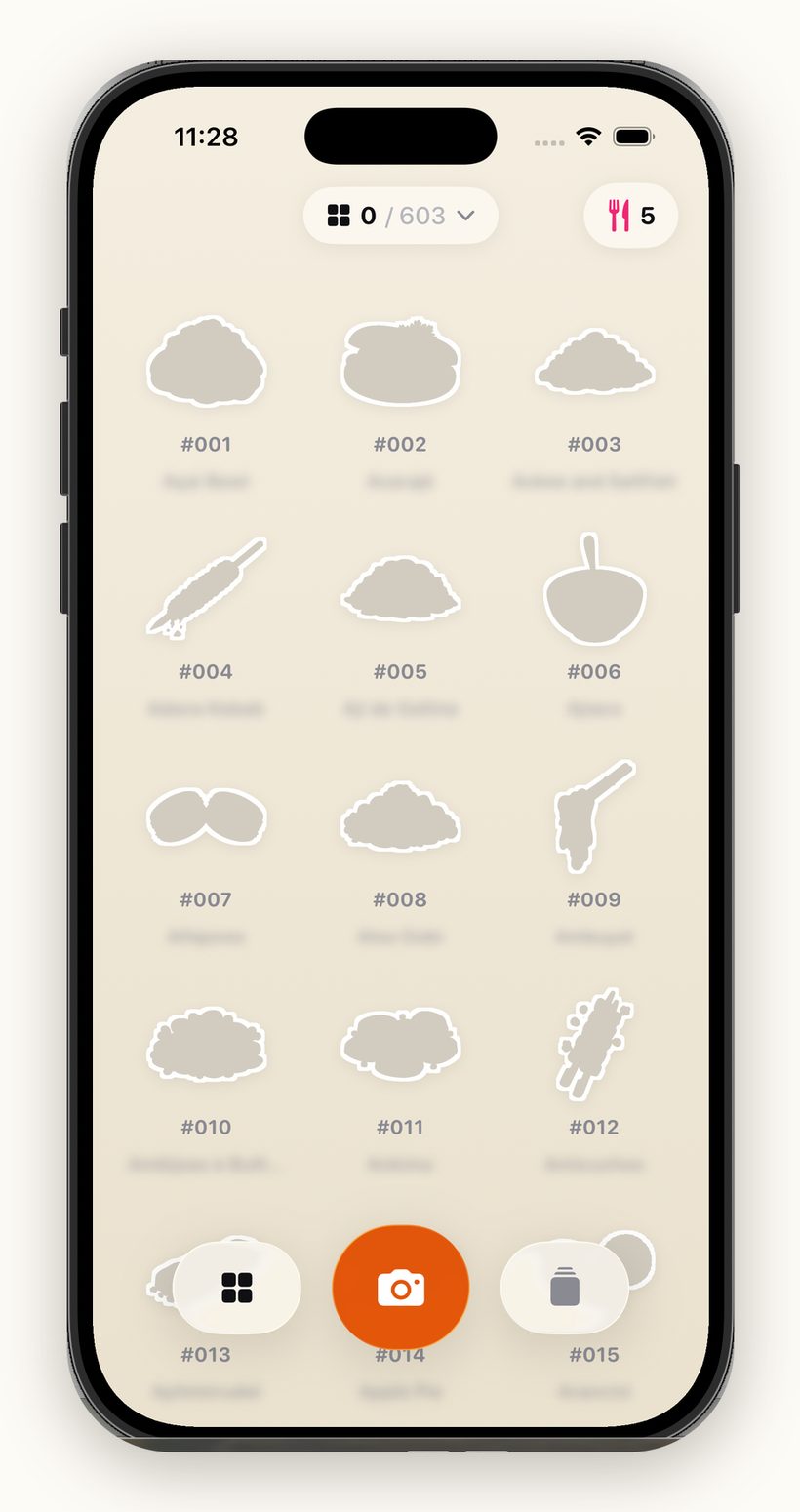 The FoodDex: 603 numbered dishes, still waiting to be caught